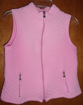 Pink Diamond Quilted Vest With Pockets Size S/M - £3.92 GBP