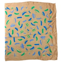 VTG ECHO Salmon Pink Ladies Silk Scarf Colorful Abstract  Design 80s Jap... - $26.73