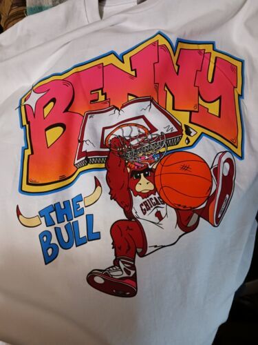 Primary image for Benny The Bull Chicago Bulls Klarna Gildan Ultra Cotton T Shirt Size Large NWOT