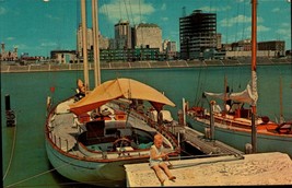 View Of Yacht B ASIN And Skyline - Corpus Christi TEXAS-CHROME POSTCARD-BK36 - £3.01 GBP