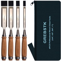 4Pcs Professional Wood Chisel Tool Sets Sturdy Chrome Vanadium Steel Chi... - £22.42 GBP