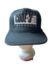 Vintage 1990’s Black Trucker Foam SnapBack Hat Cap Thorogood Code-3’s Cincy Cap - £12.61 GBP