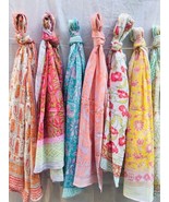 5pcs Block Print Mix Assorted Pareo Scarves Indian Sarong Beach Wear Wra... - £24.84 GBP