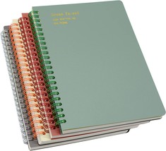 A5 Thick Plastic Hardcover 8Mm Ruled 4 Color 80 Sheets - 160 Page, Beige). - $38.93