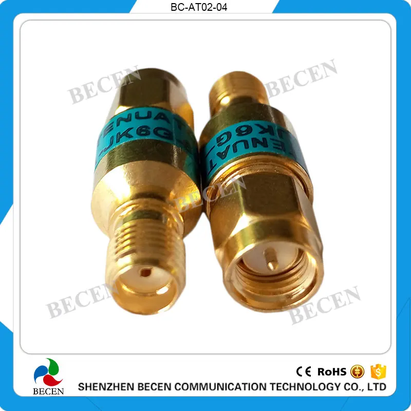 Becen 2w sma jk coaxial rf attenuator dc to 6 0ghz 1db 2db 3db 5db 6db thumb200