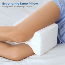 Knee Pillow for Side Sleepers 100 Memory Foam Wedge Contour Leg Pillows for Slee - £53.53 GBP
