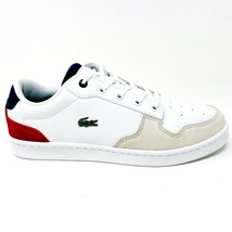 Lacoste Master Cup 120 2 SUJ Leather White Navy Red Kids Casual Sneakers - $47.95