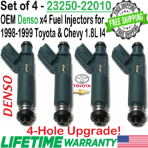 OEM x4 Denso 4Hole Upgrade Fuel Injectors for 1998-1999 Toyota Chevrolet 1.8L I4 - £74.29 GBP