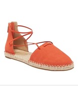 New Eileen Fisher 8.5 Leather Lace Up D&#39;Orsay Lee Espadrille Tangelo Fla... - $99.00