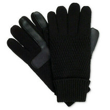 ISOTONER Black Textured Knit smarTouch smartDRI Lined Tech Gloves One Size - £15.97 GBP