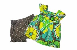 Baby Girl&#39;s 18 Months Tropical Floral Swing Top, Brown Print Shorts Set - $145.66 MXN