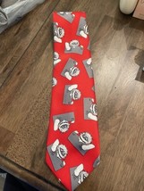 Men&#39;s Christmas Neck Tie Necktie Rudolph &amp; Friends Abominable Snowman 58&quot; Yeti - £8.65 GBP