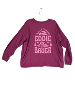 Eddie Bauer Women&#39;s 2XL Burgundy Long Sleeve T-Shirt, 2-Sided Graphics G... - $33.95 CAD
