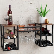 Wine Bottle Glass Holder Wine Rack Wall Mounted Table Top Wine Glass Rack NEW - £34.03 GBP