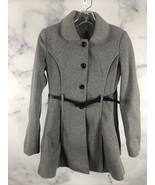 JOUJOU Girls&#39; Sz Large Gray TRENCH COAT/JACKET Flare with belt - £21.58 GBP