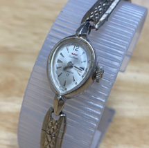 Vintage Waltham Lady 17J Cocktail Silver Heart Shape Hand-Wind Mechanical Watch - £25.51 GBP