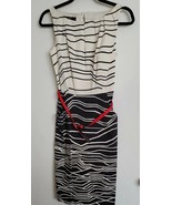Nine West Dress White With Navy Blue Pattern With Red Belt Size 6 - $220.22 MXN