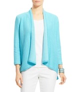 St. John Collection AQUA BLUE &amp; BIANCO Wave Crest Knit Cardigan Jacket P... - $272.85 CAD