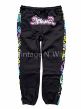 Le Tigre Mens XL Black/ Colorful Side Panel Tiger Logo Drawstring Jogger Pants - £23.97 GBP