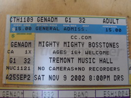 MIGHTY MIGHTY BOSSTONES Tremont Music Hall Ticket Stub 2000 + HOB Vintage  - £6.85 GBP