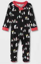 Wondershop Infant 1PC Footed Sleeper In BLACK/RED Penguin Print Size: 3-6M Nwt - £7.19 GBP