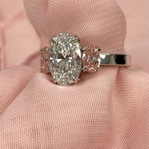 3 Pietra Ovale 2.04 KT Igi D-VS1 Lab Cresciuta Rosa Lato Diamante Fidanzamento - £2,124.83 GBP