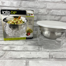 Prodyne Iced Dip 3 Piece Set Stainless Steel Serving Bowl With Lid Party New  - £13.49 GBP
