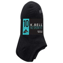 K. Bell Womens No Show Socks 10 Pack Size 5.5-10 Color Black - $24.69