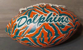 Vintage Miami Dolphins NFL Hutch Z Ball Vinyl Football Zebra Print Orang... - $39.47