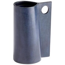 Vase CYAN DESIGN CUPPA Modern Contemporary Blue Glass Leather - £125.63 GBP