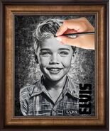 Elvis Presley pencil Drawing at a young age 16x20 Framed by Jaye Metcalfe - $226.71