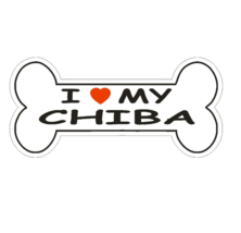 12&quot; love my chiba dog bone bumper sticker decal usa made - £23.94 GBP