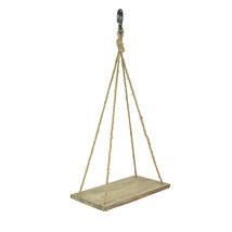 Primitive Country Wooden Plank and Jute Rope Hanging Plant Stand - £28.15 GBP