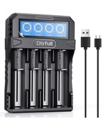 Dlyfull 18650 Battery Charger 4 Bay LCD Display Lithium Battery Charger ... - $23.92