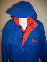 Weatherproof Men&#39;s Windbreaker Zipper Hood Jacket Size Large Blue Orange... - £47.77 GBP