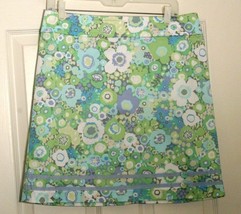 Sigrid Olsen Women&#39;s Straight Stretch Cotton Skirt 10 Floral blue green ... - £13.10 GBP
