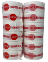 2&quot;x109 Yd - 2.0MIL Stop Check Contents Before Signing Box Sealing Tape 12 Rolls - £31.43 GBP