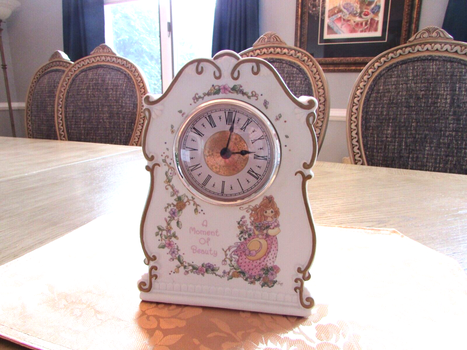 Enesco Precious Moments Mantel Clock A Moment of Beauty New Battery 8&quot; - $13.81