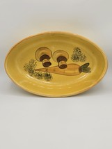 Los Angeles Potteries 1971 Ovenware Oval Casserole 601 Mushroom &amp; Carrot - $82.76