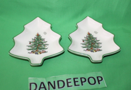 2 Spode Christmas Tree Trinket Candy Nut Holiday Dishes XT8250-XS - £19.49 GBP