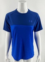 Under Armour Athletic Top Size Small Blue Loose Fit Short Sleeve Workout... - $19.80
