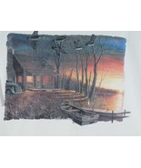 Vtg Canadian Geese Cabin Truck Rowboat Lake Pond Sunset Sunrise T-shirt NOS - £15.89 GBP