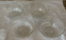 4 Federal Glass Co Depression Glass Cereal Bowls In Diana Clear Pattern 5&quot; - £9.52 GBP