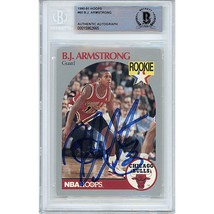 BJ Armstrong Chicago Bulls Auto 1991-92 Hoops Signed On-Card Beckett BAS Slab - £66.53 GBP