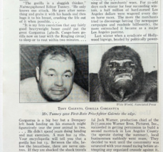 1938 Article Man Vs Gorilla Boxing Match Fight Tony Galento Gargantua E90D2 - $39.99