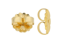 1 PC 14K Solid Gold Jumbo Friction Push Earring Back Rosette Flower Style - £35.99 GBP