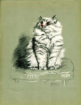 Gladys Emerson Cook Color Cat Print White Cat - £8.54 GBP
