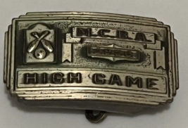 Vintage 1956 Mercer County Bowling Association High Game Belt Buckle NJ 2&quot; Award - £14.90 GBP