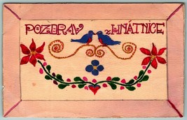 Hand Painted Original Art Greetings Czechoslovakia Arts &amp;Crafts DB Postcard J7 - £27.09 GBP