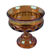 Indiana Carnival Glass Kings Crown Thumbprint Amber Compote Pedestal Com... - $17.91 CAD